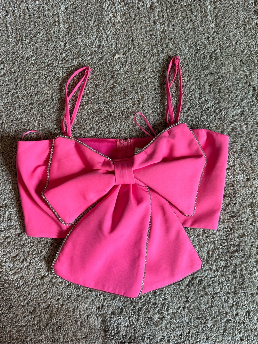Women’s Pink Bow-Front Crop Top NWT